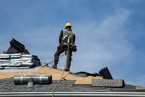 Professional Gutter Installation technician working in Collins, IA